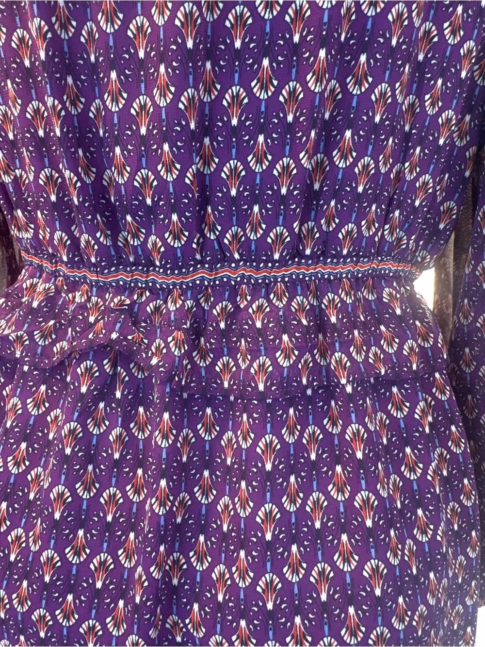 NWOT Max Studio Purple Floral Fan Balloon Sleeve A-Line Dress MED never worn - Picture 13 of 16